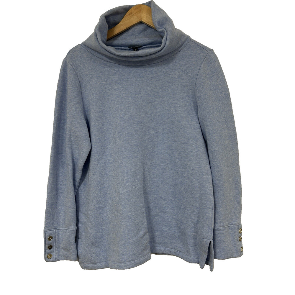 Talbots Turtleneck Sweater Cotton Blend Medium Light Blue